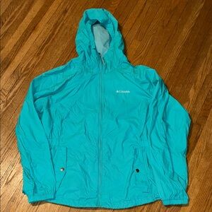 Columbia Women's Teal Hooded Spring Winder Breaker Jacket